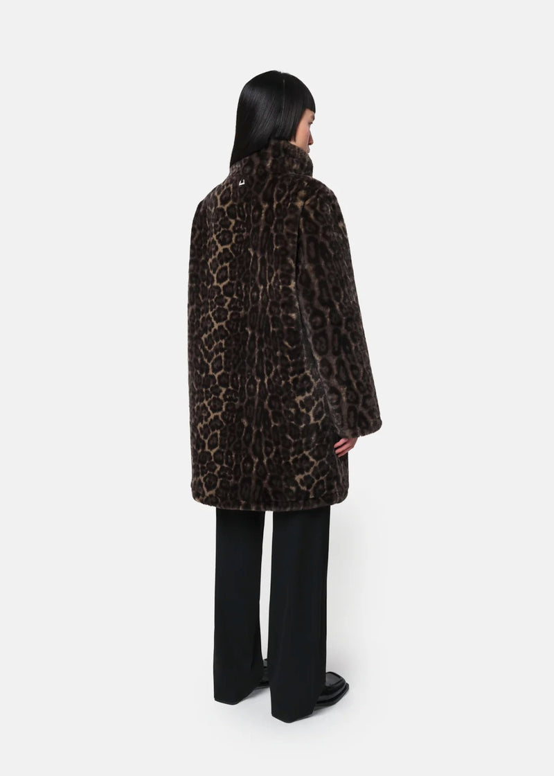 Blair Faux Fur Coat | Dark Leopard