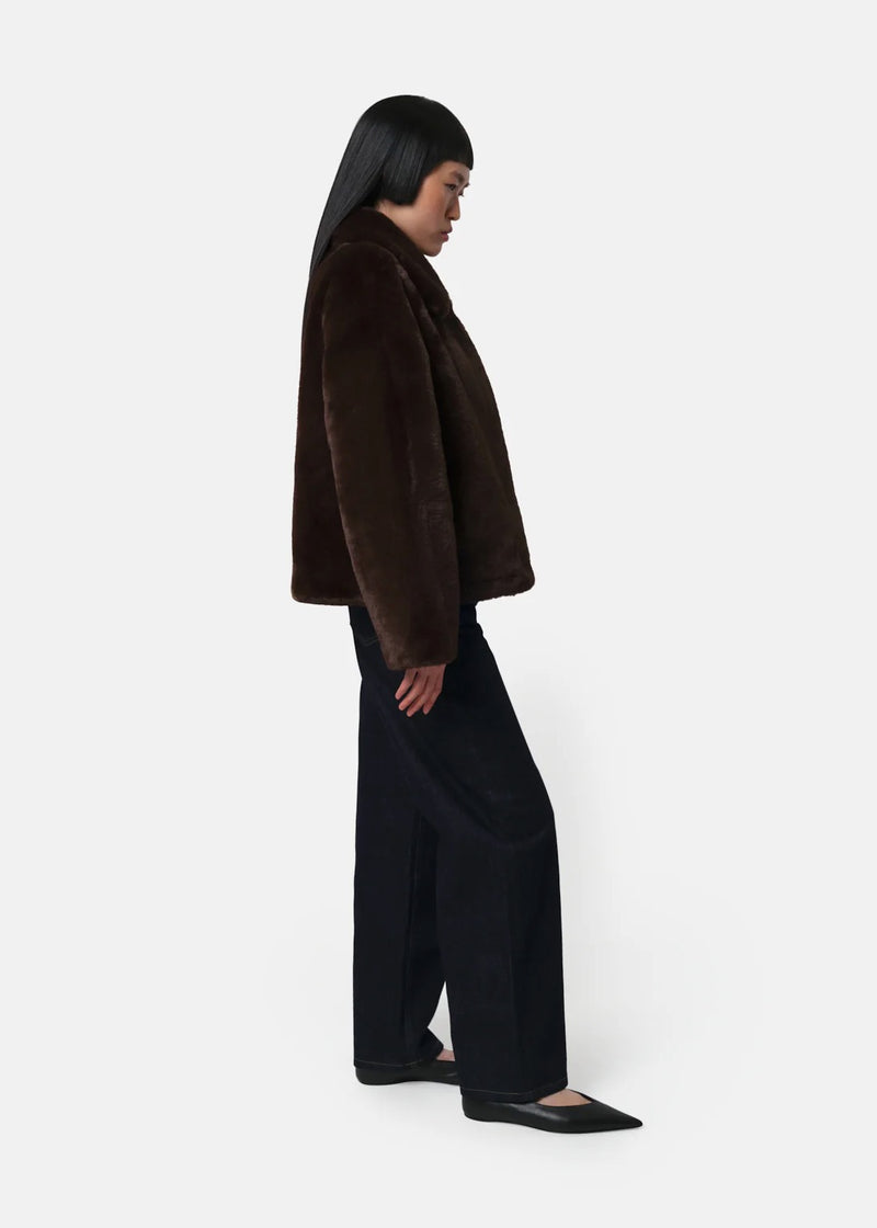 Elis Faux Fur Coat | Espresso