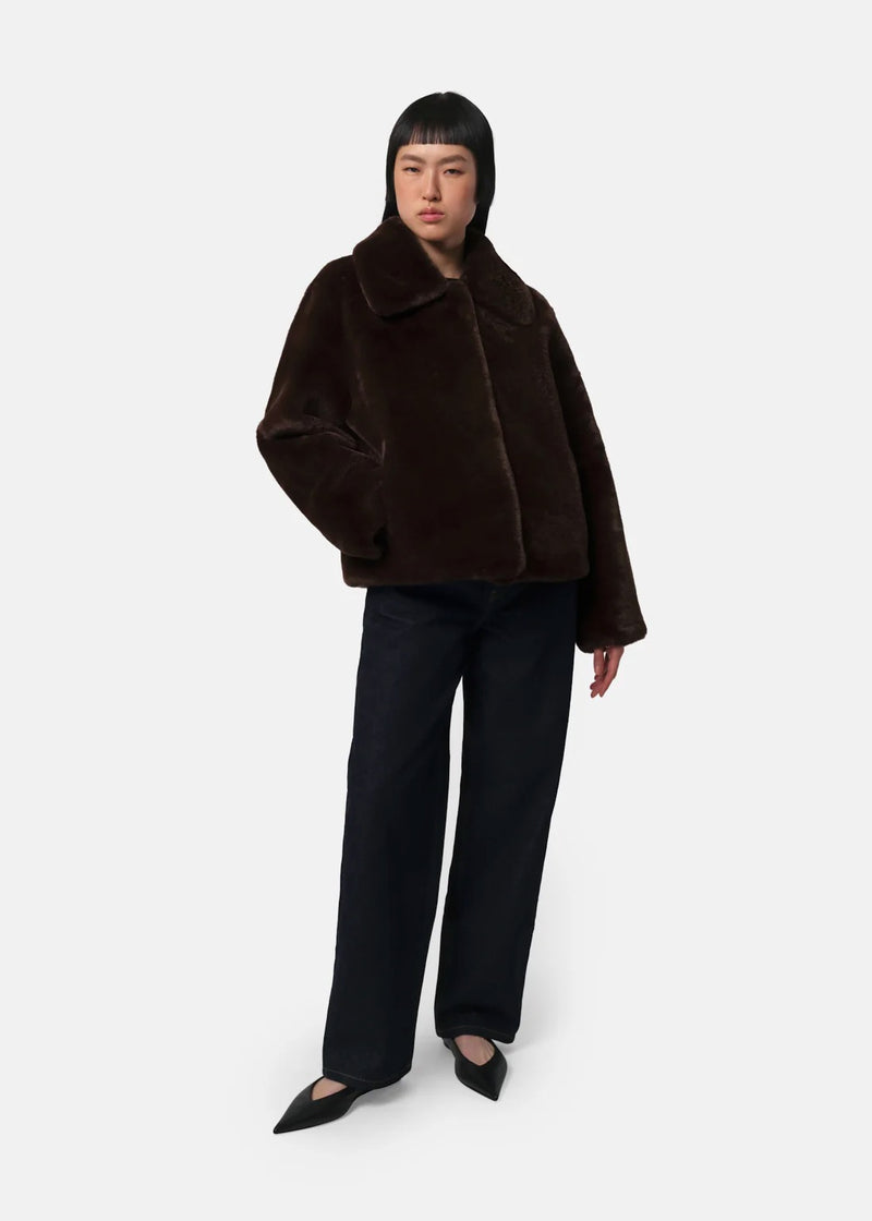 Elis Faux Fur Coat | Espresso