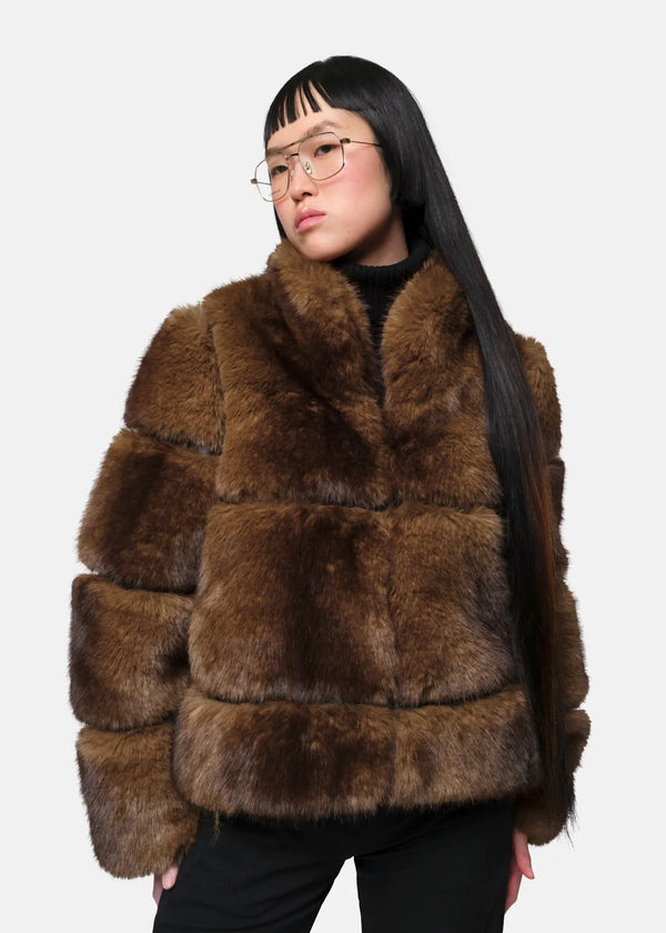 Sai Faux Fur Short Coat | Mink