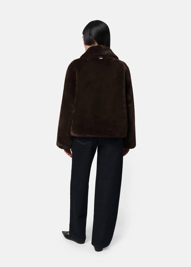 Elis Faux Fur Coat | Espresso