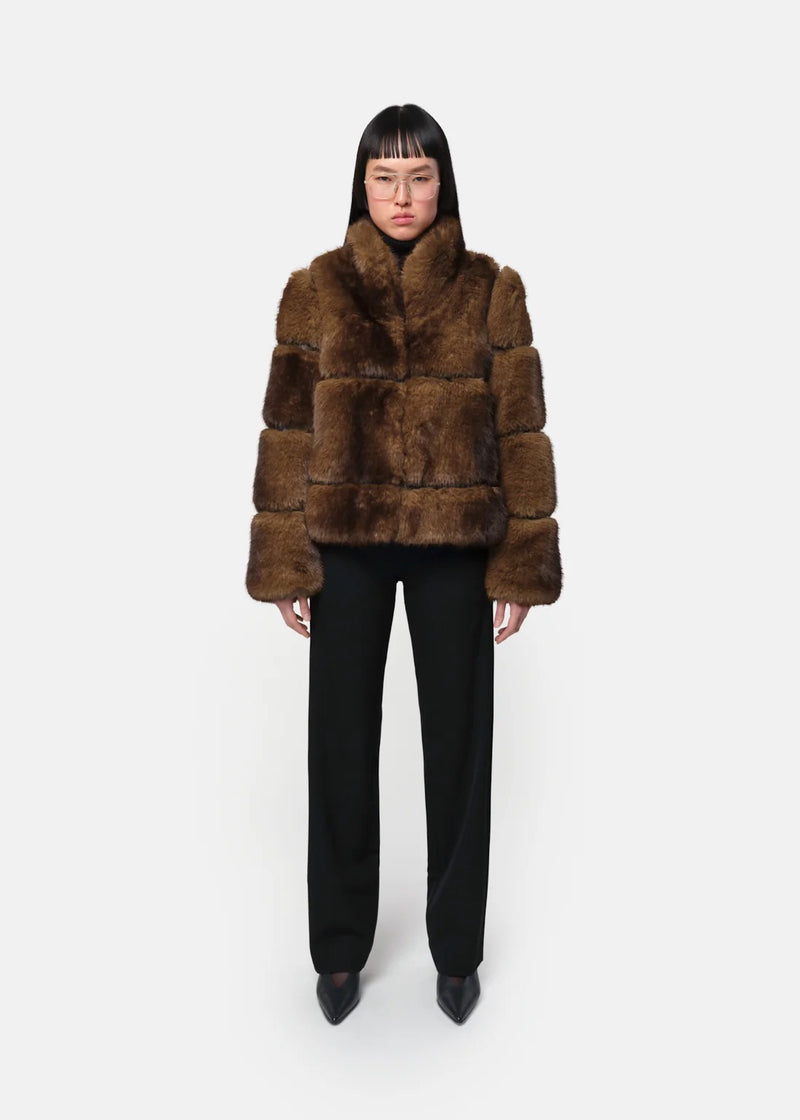 Sai Faux Fur Short Coat | Mink