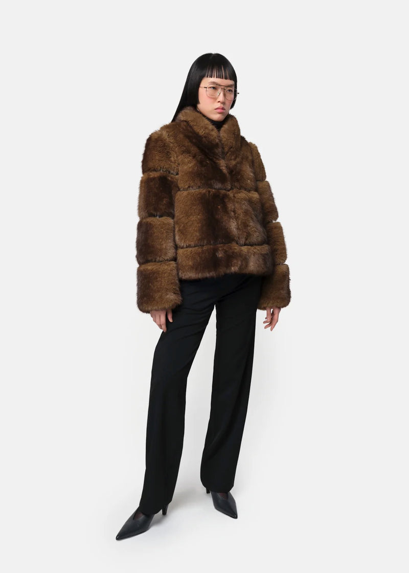 Sai Faux Fur Short Coat | Mink
