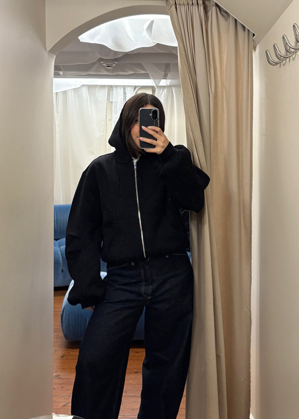 Bubble Sleeves Zip Up Hoodie