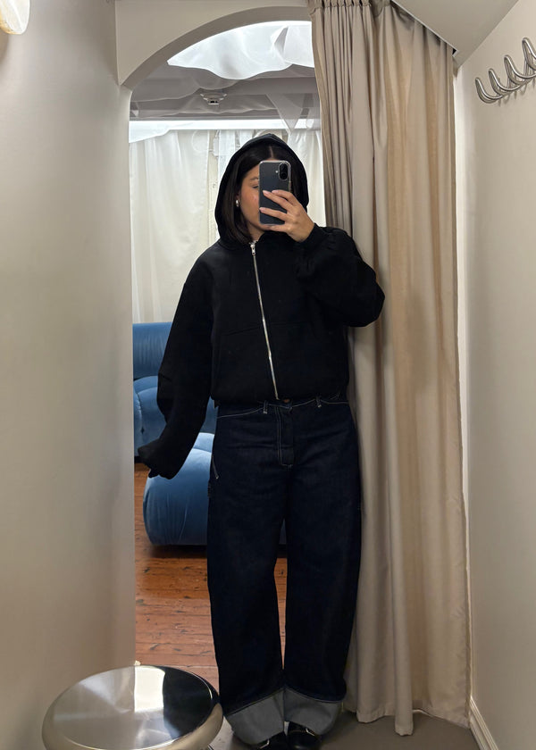 Bubble Sleeves Zip Up Hoodie