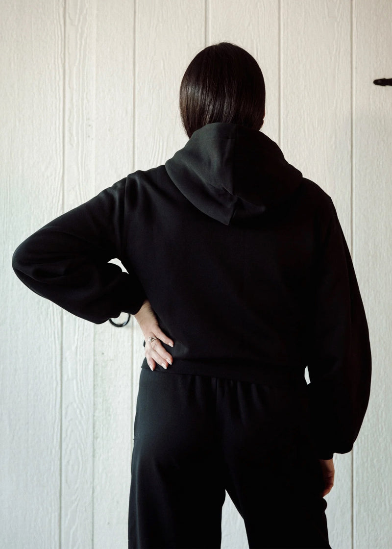 Bubble Sleeves Zip Up Hoodie