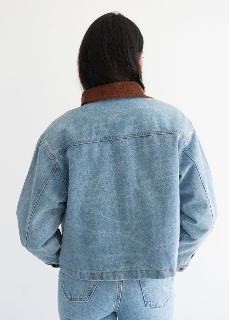 Magali Denim Jacket with Corduroy Collar