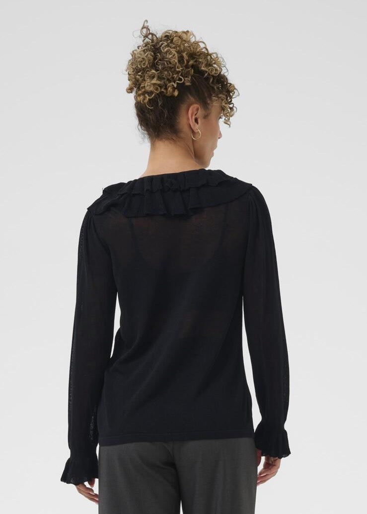 Mezzino Tie Knitted Top | Black