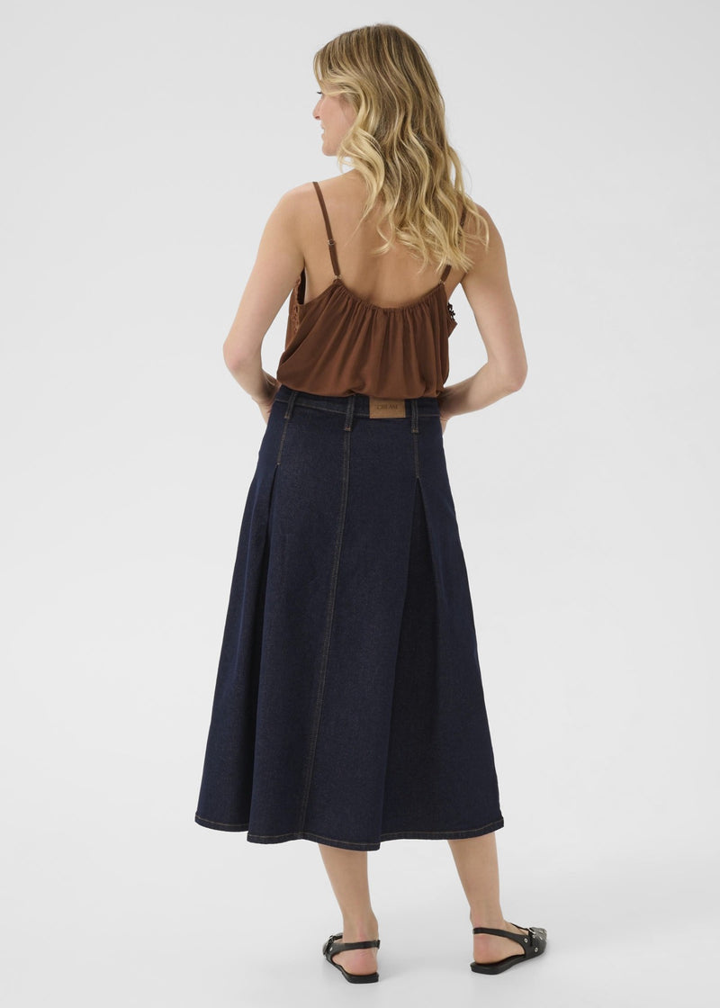 Robina Pleated Denim Skirt