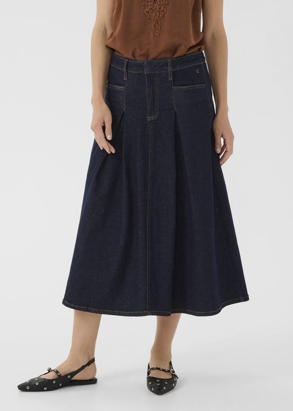 Robina Pleated Denim Skirt