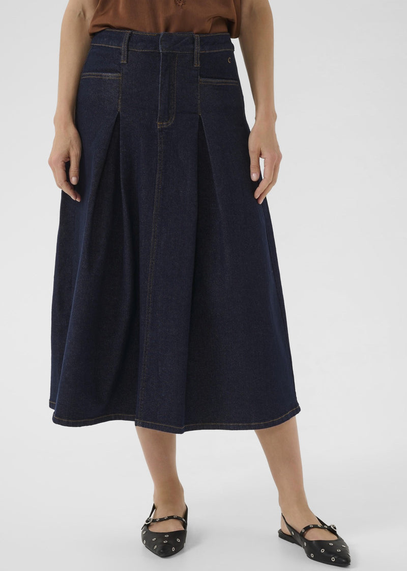 Robina Pleated Denim Skirt