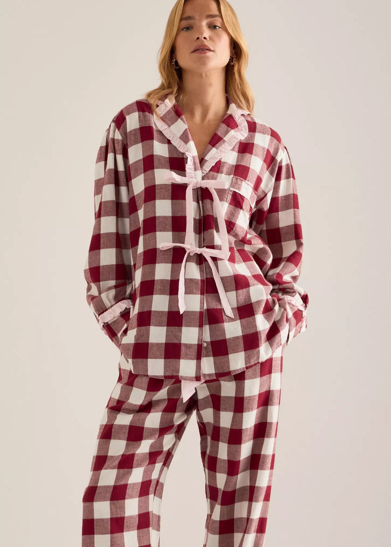 Antonella PJ Set | Burgundy Gingham