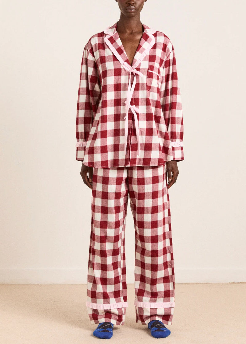 Antonella PJ Set | Burgundy Gingham
