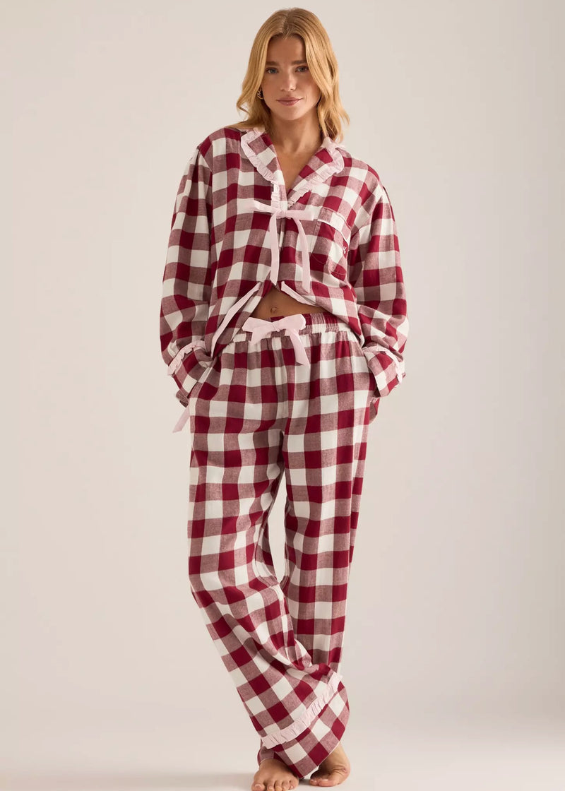 Antonella PJ Set | Burgundy Gingham