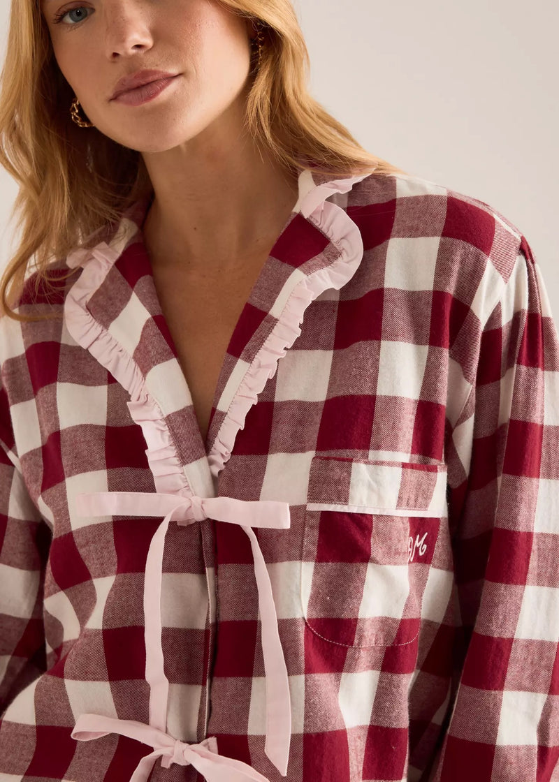 Antonella PJ Set | Burgundy Gingham