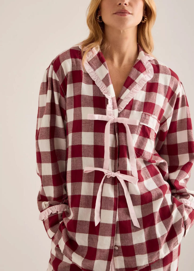 Antonella PJ Set | Burgundy Gingham