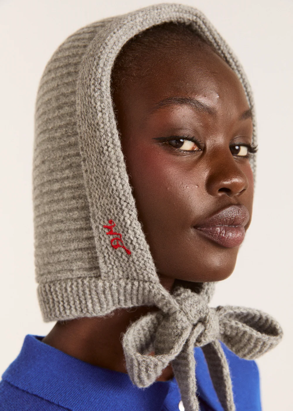 Bonnet With Tie Detail | Charcoal