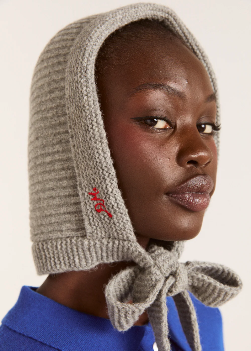 Bonnet With Tie Detail | Charcoal
