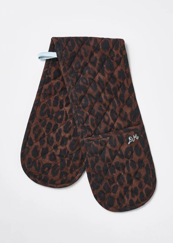 Double Oven Glove | Dark Leopard