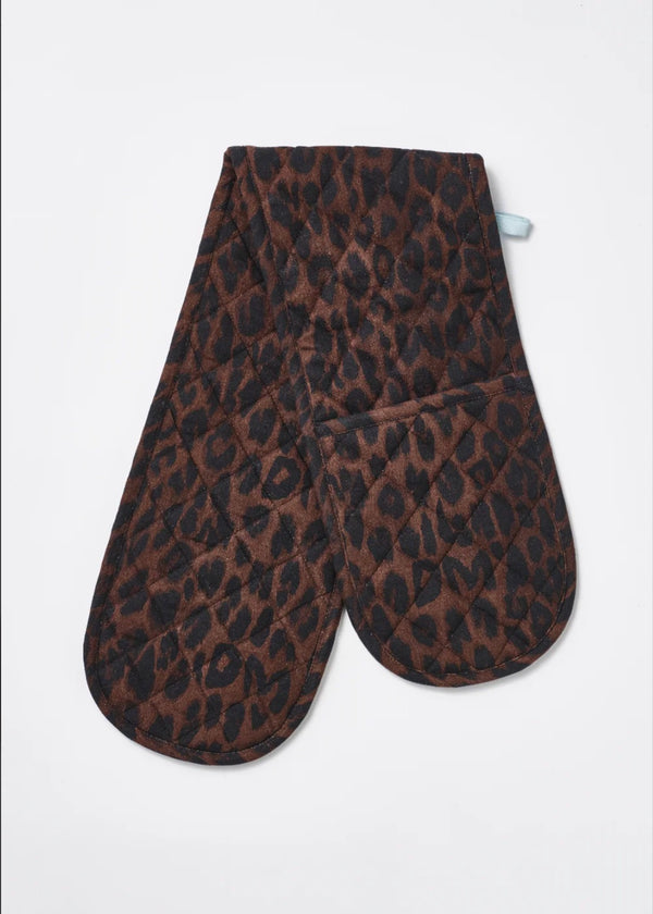 Double Oven Glove | Dark Leopard