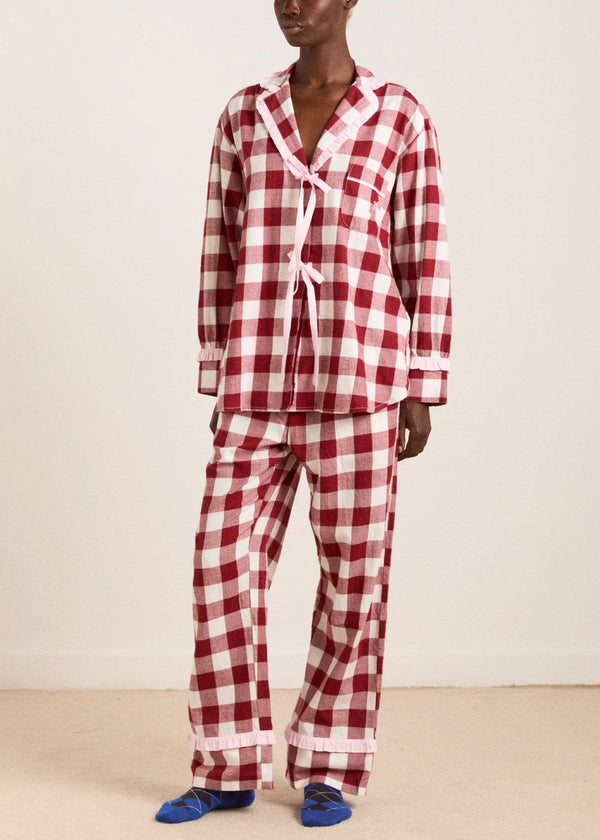 Antonella PJ Set | Burgundy Gingham