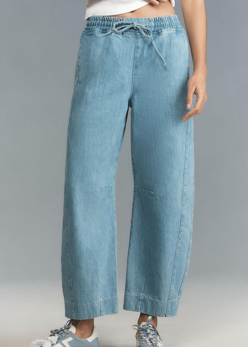 Felix High-Rise Pull-On Barrel Jeans | River Wash