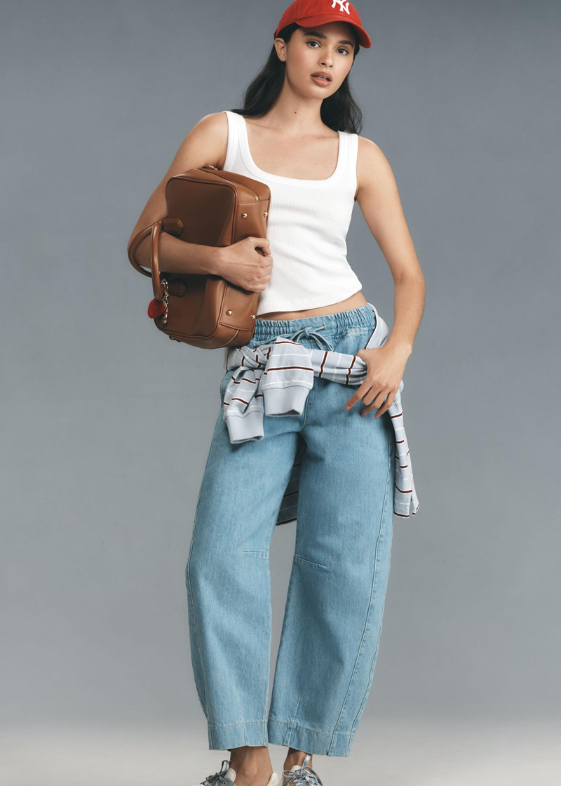 Felix High-Rise Pull-On Barrel Jeans | River Wash