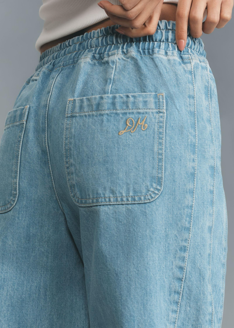 Felix High-Rise Pull-On Barrel Jeans | River Wash