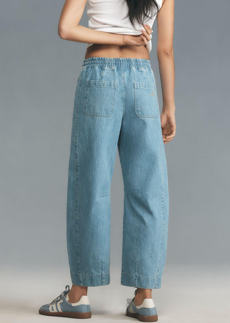Felix High-Rise Pull-On Barrel Jeans | River Wash