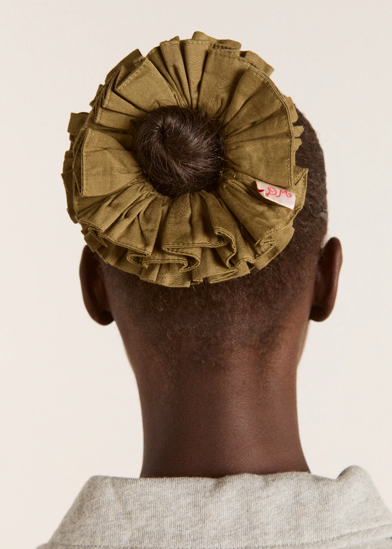 Garter Scrunchie | Olive Satin