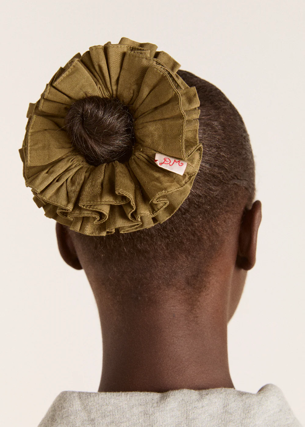 Garter Scrunchie | Olive Satin