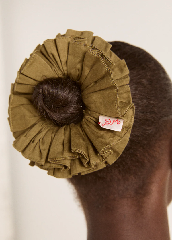 Garter Scrunchie | Olive Satin