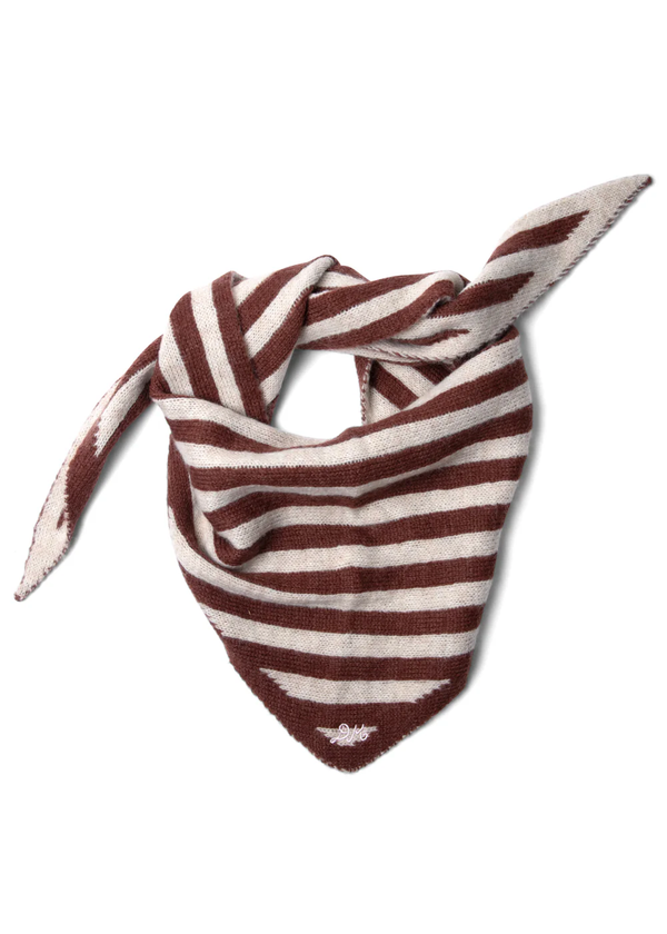 Knitted Stripe Triangle Scarf