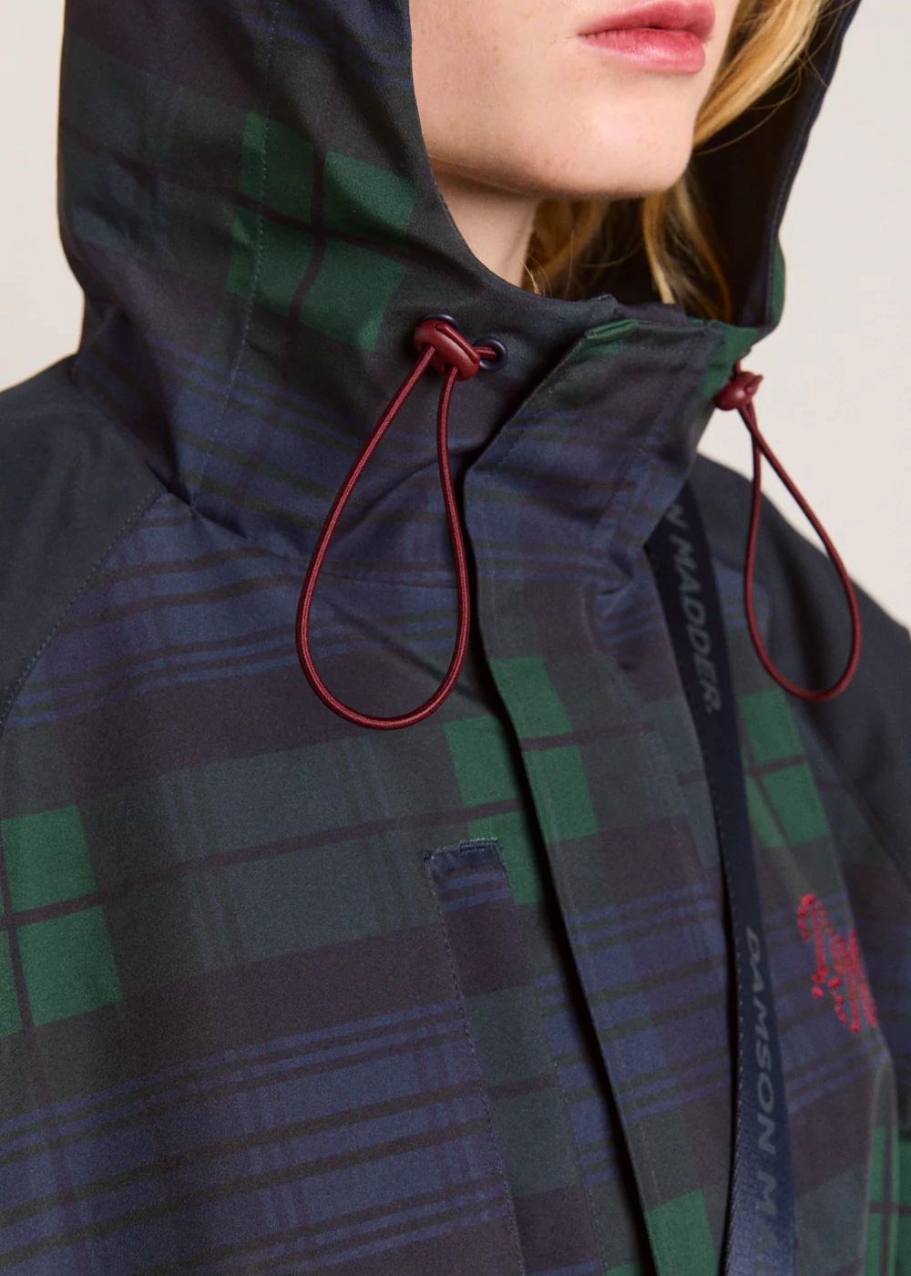 DAMSON MADDER Liu Raincoat | Navy Check | SIISTA BOUTIQUE
