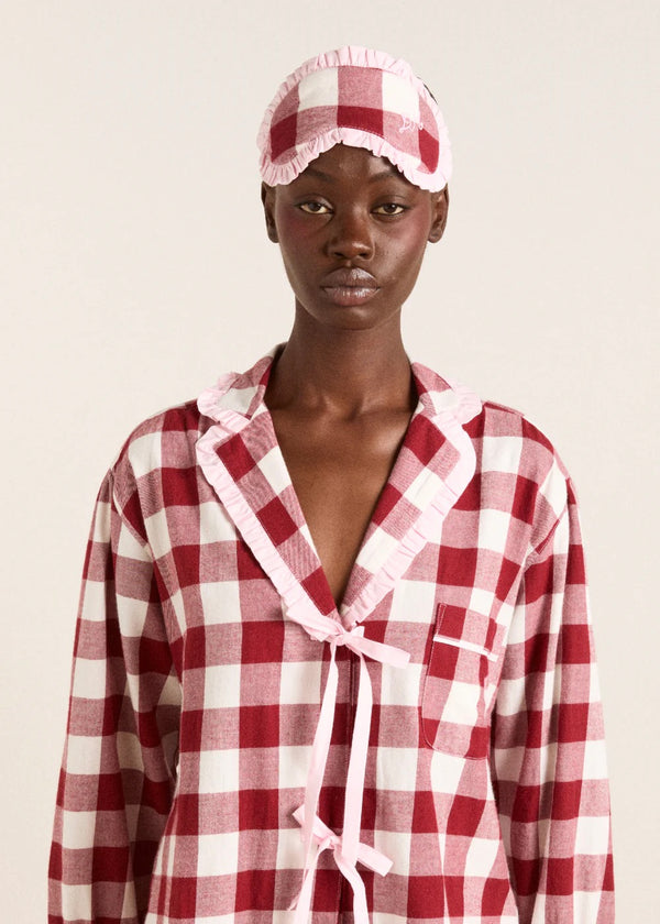 PJ Eye Mask | Burgundy Gingham