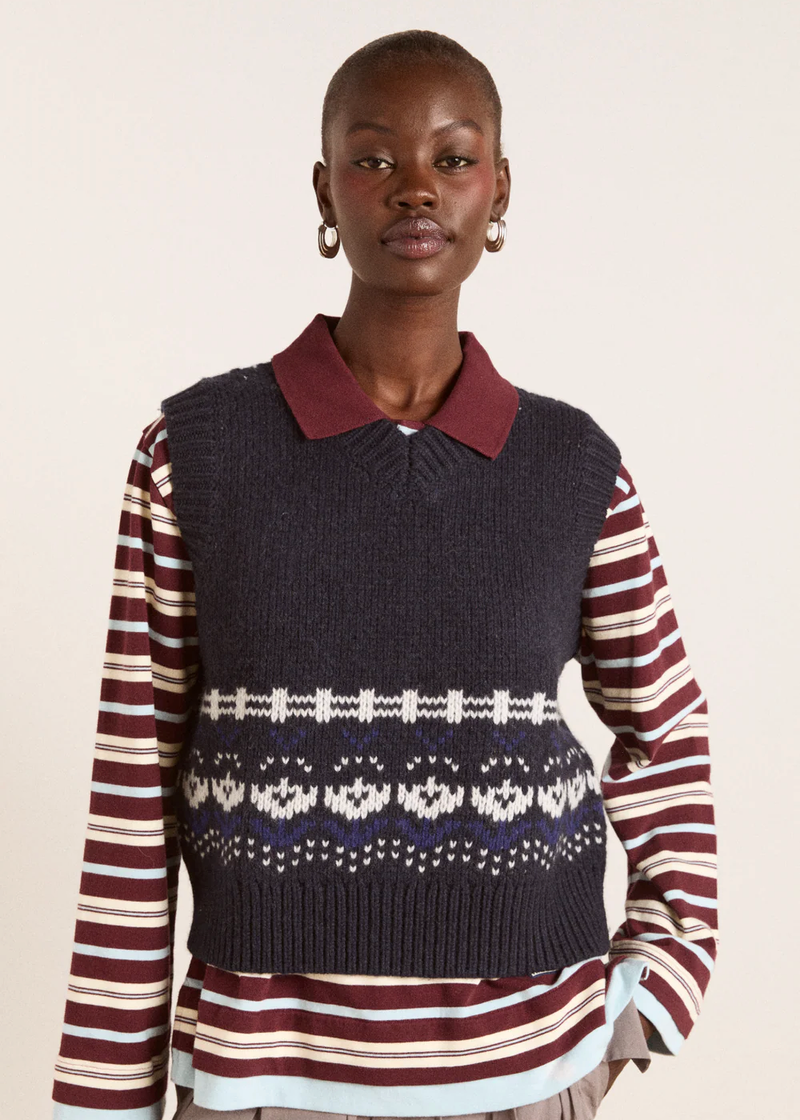 Rhona Lambswool Vest | Navy House