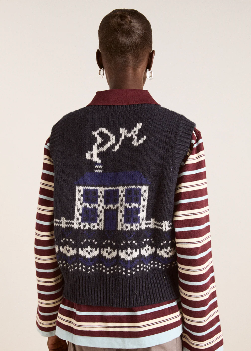 Rhona Lambswool Vest | Navy House