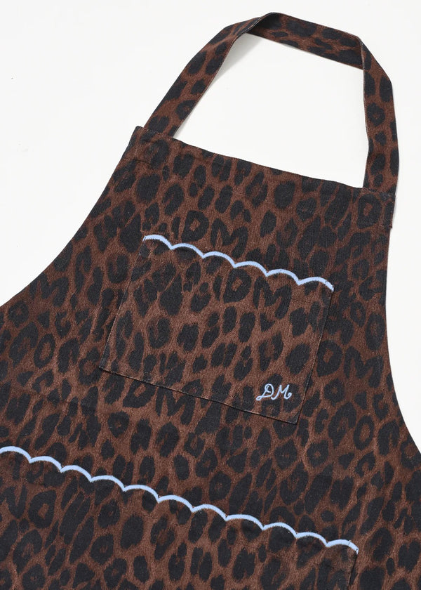 Scallop Apron | Dark Leopard