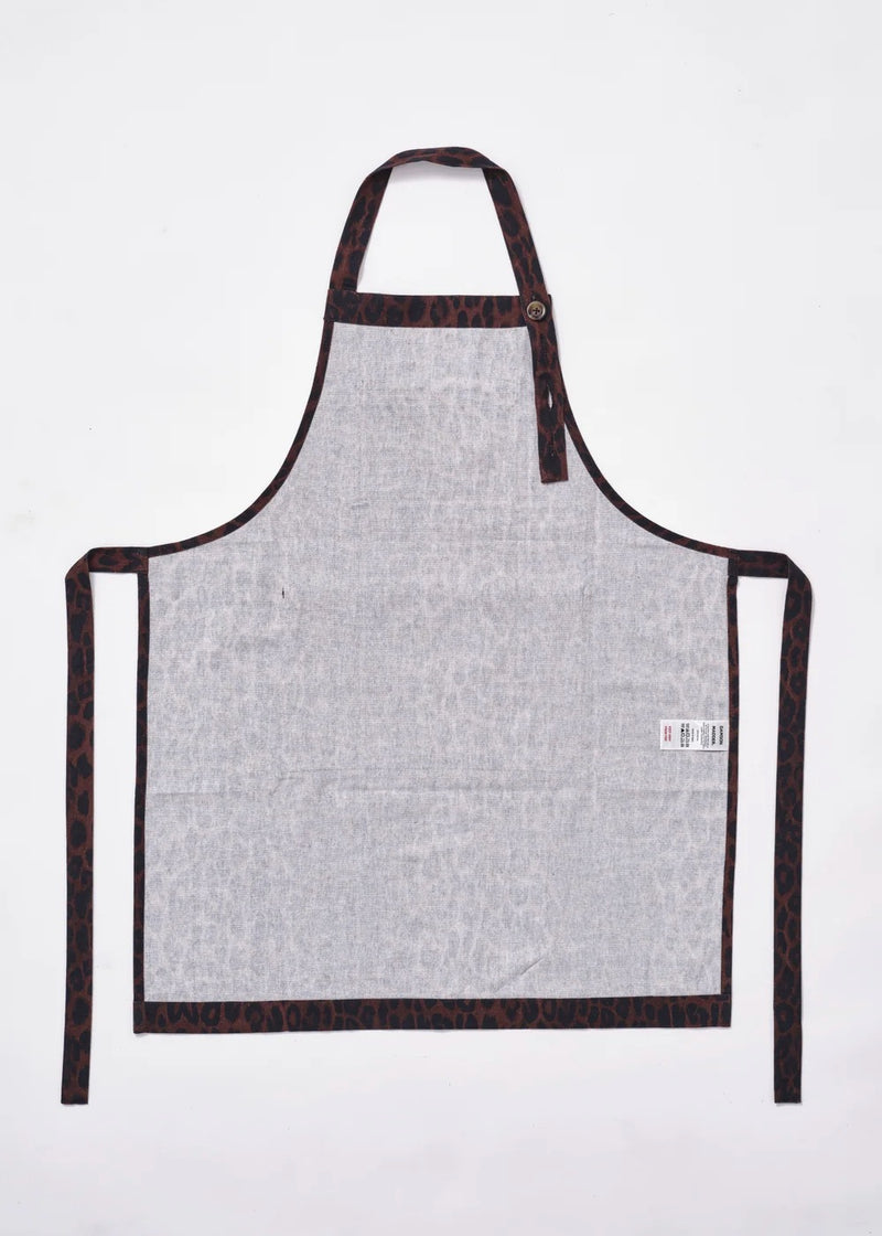 Scallop Apron | Dark Leopard