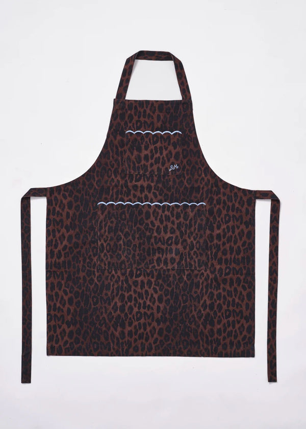 Scallop Apron | Dark Leopard