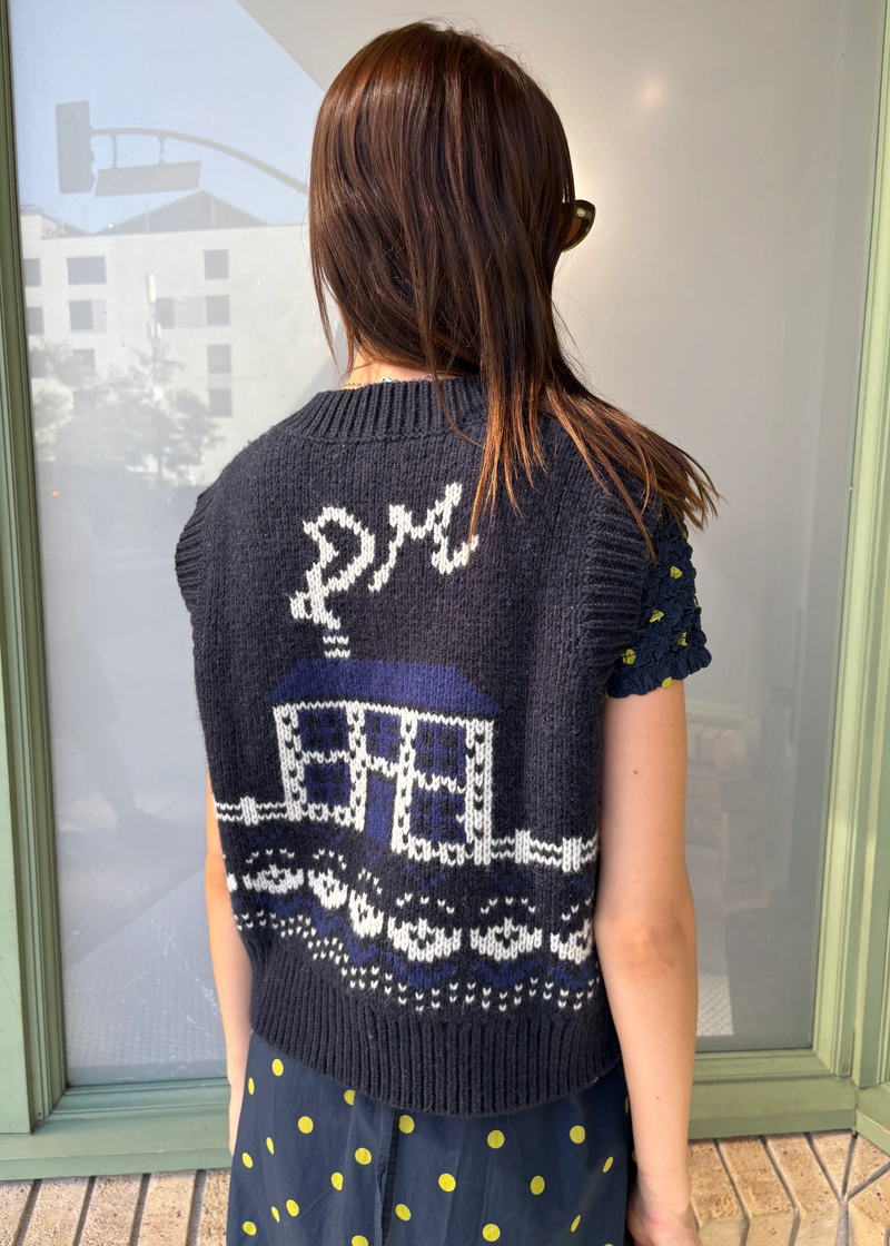 Rhona Lambswool Vest | Navy House