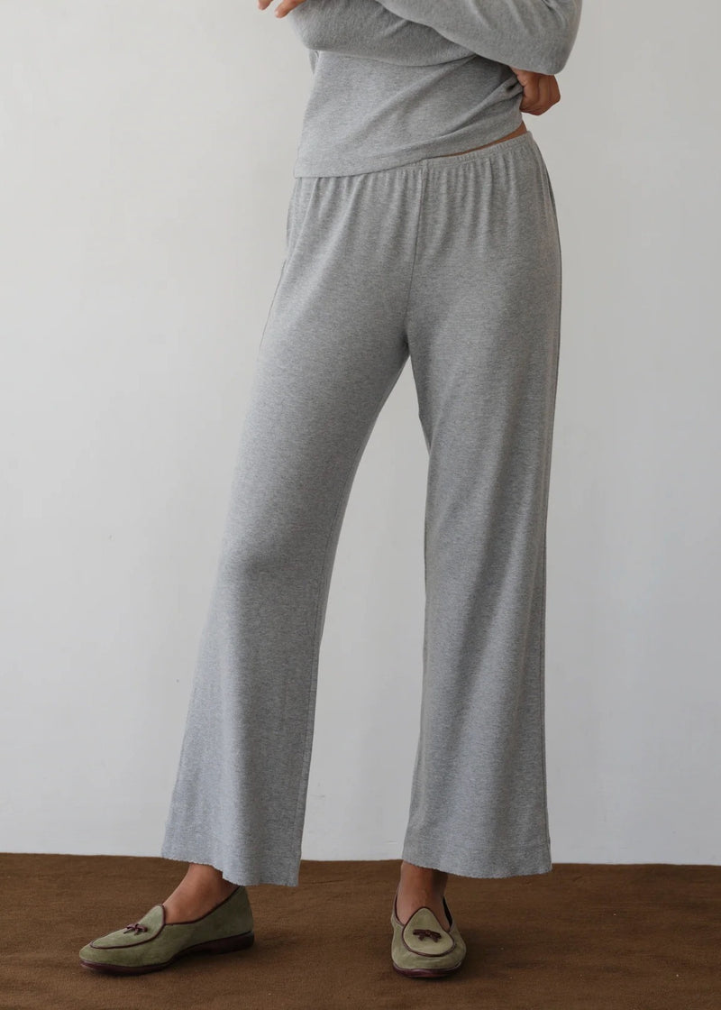 Baby Rib Scallop Pant | Heather Grey