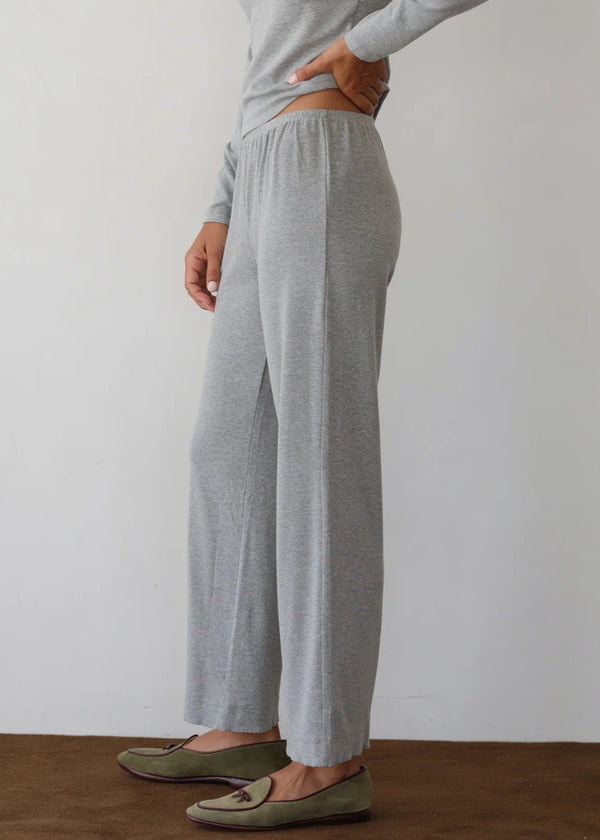 Baby Rib Scallop Pant | Heather Grey