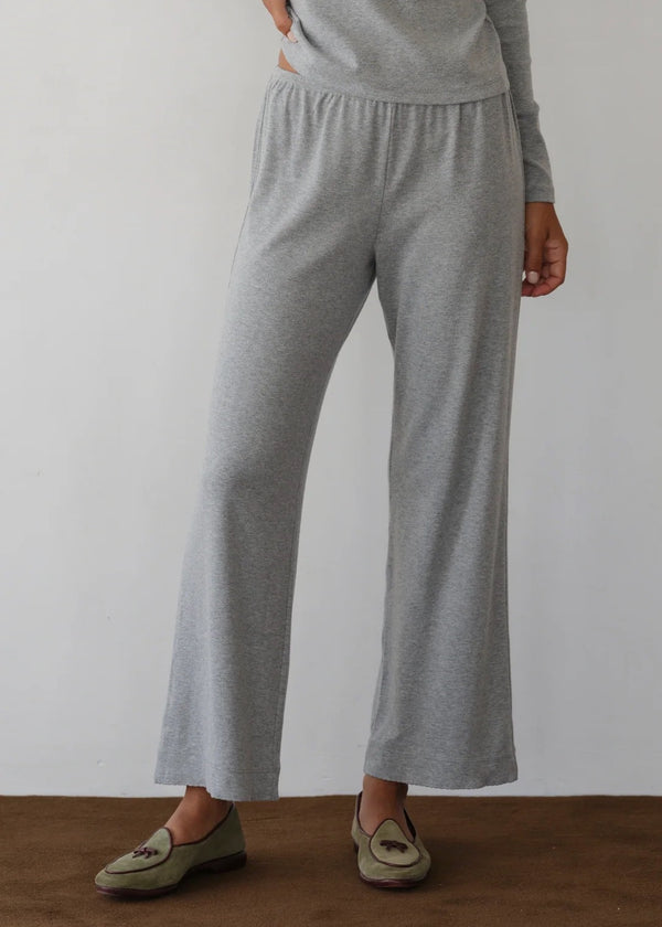 Baby Rib Scallop Pant | Heather Grey