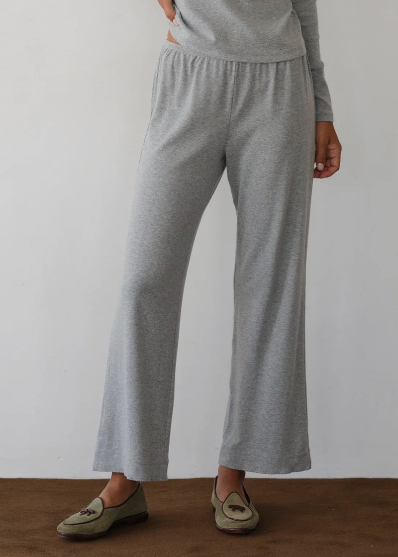 Baby Rib Scallop Pant | Heather Grey