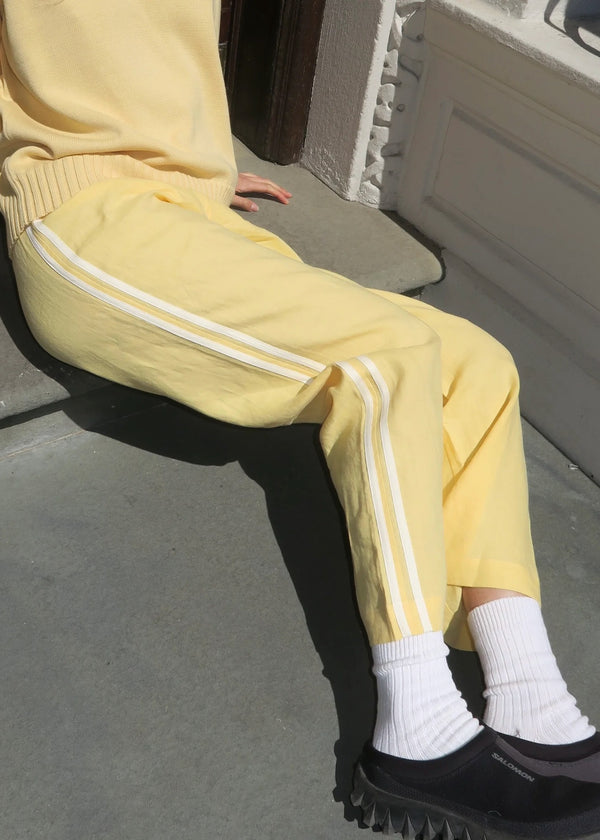 Linen Crop Stripe Pant | Butter