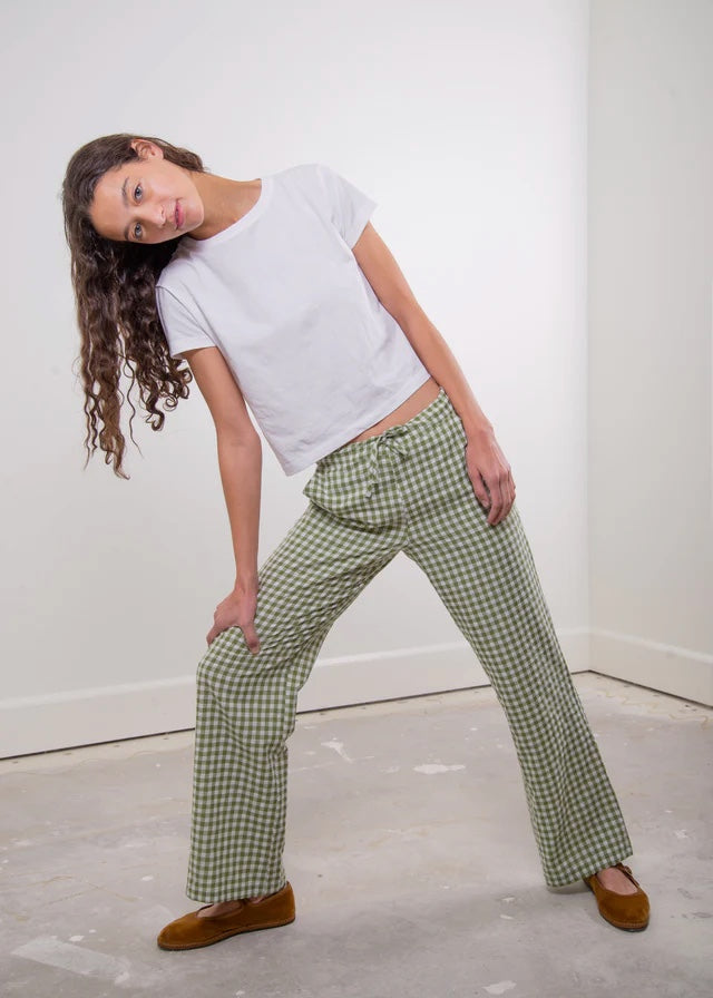 'The Perfect' Pant | Green Gingham