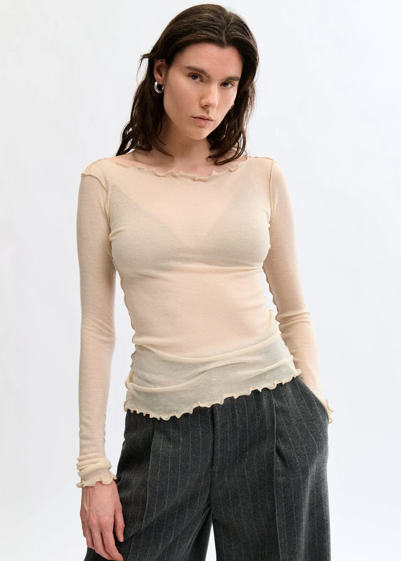 Jess Long Sleeve Top | Cream