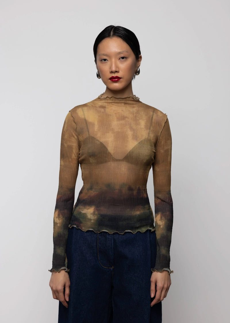 Ruffle Pleated Top | Earthside Print