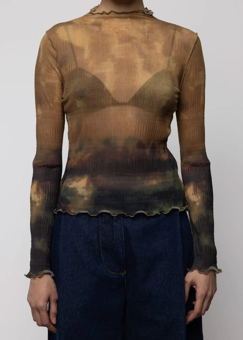 Ruffle Pleated Top | Earthside Print